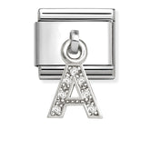 Nomination Composable Classic Link 331818/01 Letter A Charm with CZ in 925 Silver
